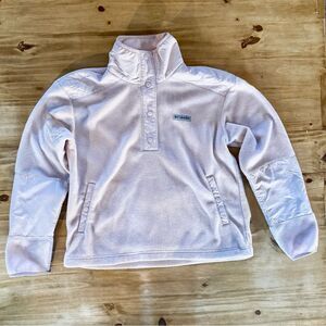 Columbia Pink Cropped Stand Collar Sweatshirt | S